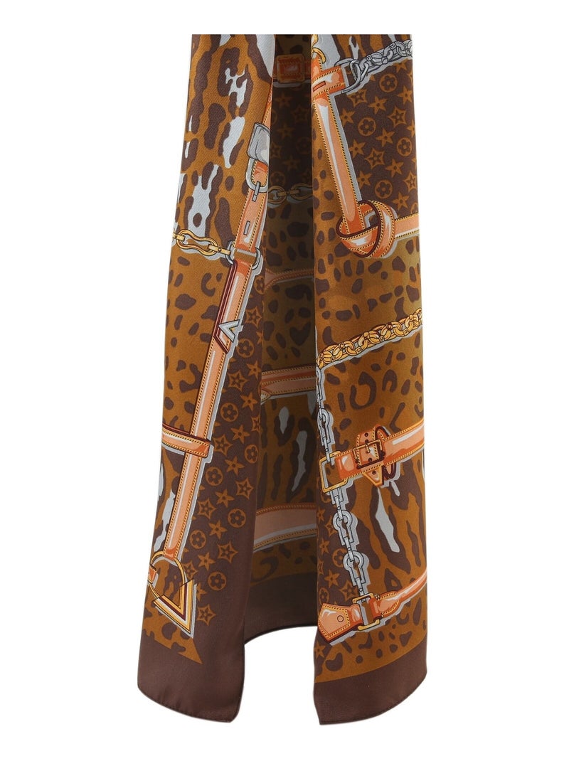 Grande carré di seta Pantcase Zoe Marrone - Kiabi