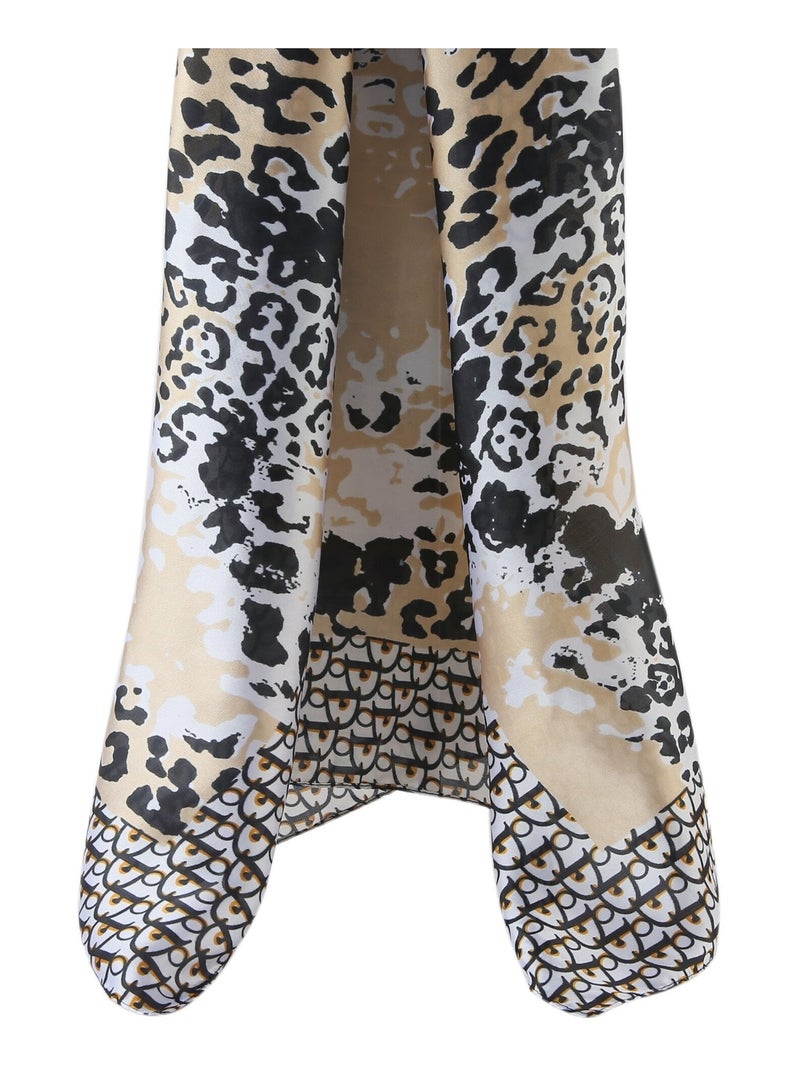 Grande carré di seta Pantherspirit Zoe Oro - Kiabi
