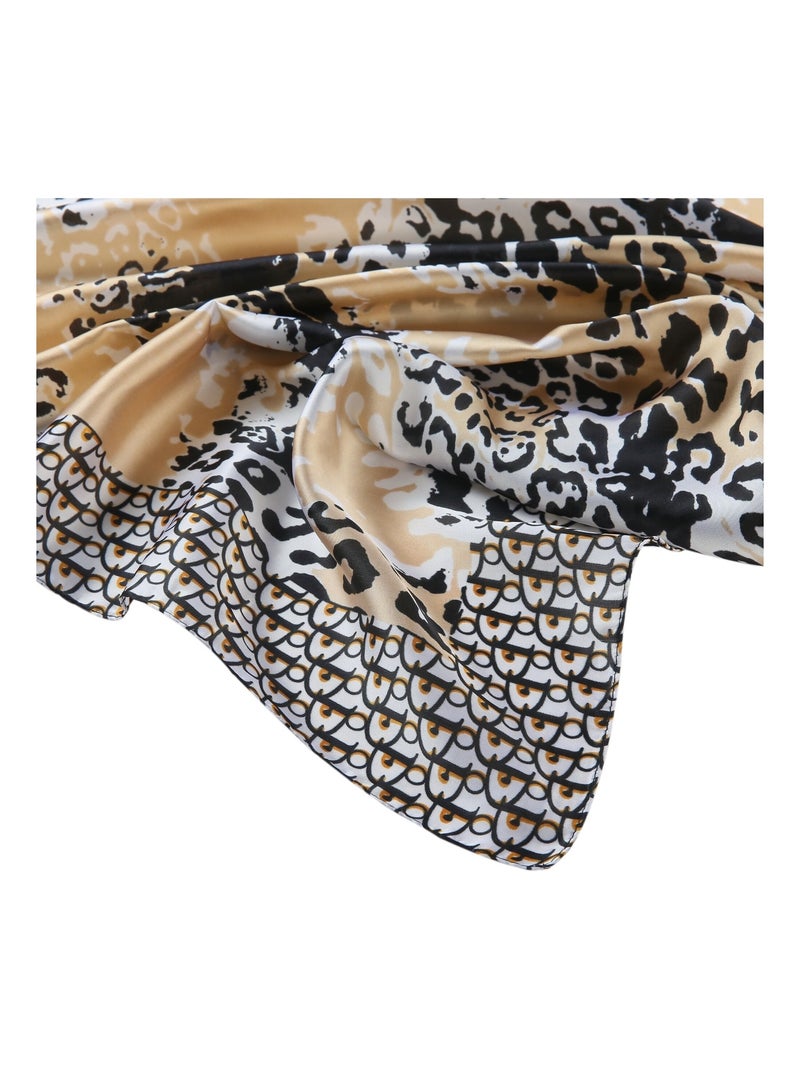 Grande carré di seta Pantherspirit Zoe Oro - Kiabi