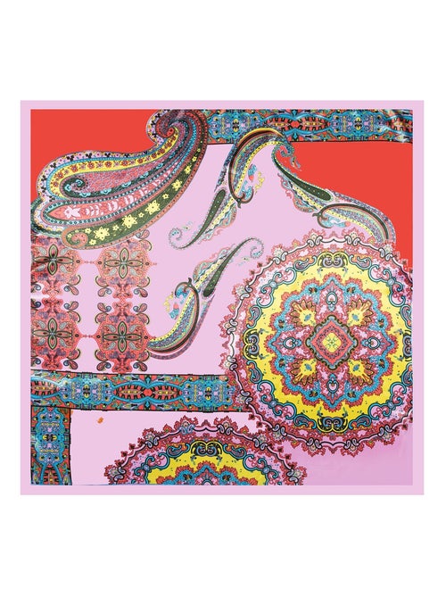 Grande carré di seta Pink Orange Yello Zoe - Kiabi