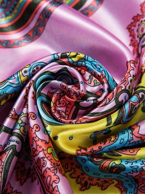 Grande carré di seta Pink Orange Yello Zoe - Kiabi