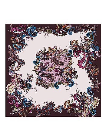 Grande carré di seta Purple white Zoe