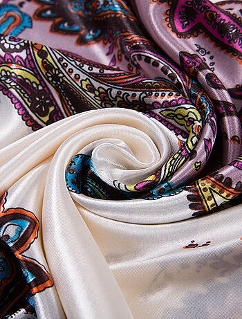 Grande carré di seta Purple white Zoe