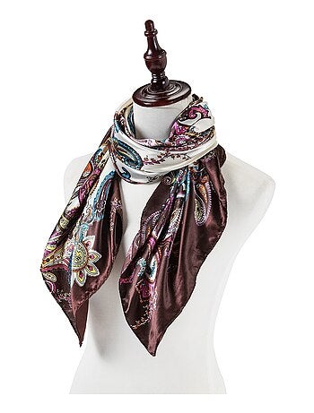 Grande carré di seta Purple white Zoe