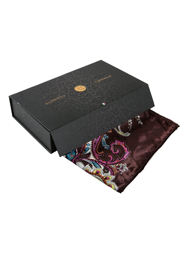 Grande carré di seta Purple white Zoe Marrone cioccolato - Kiabi