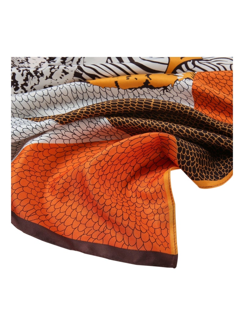 Grande carré di seta Snake Zoe Arancione - Kiabi