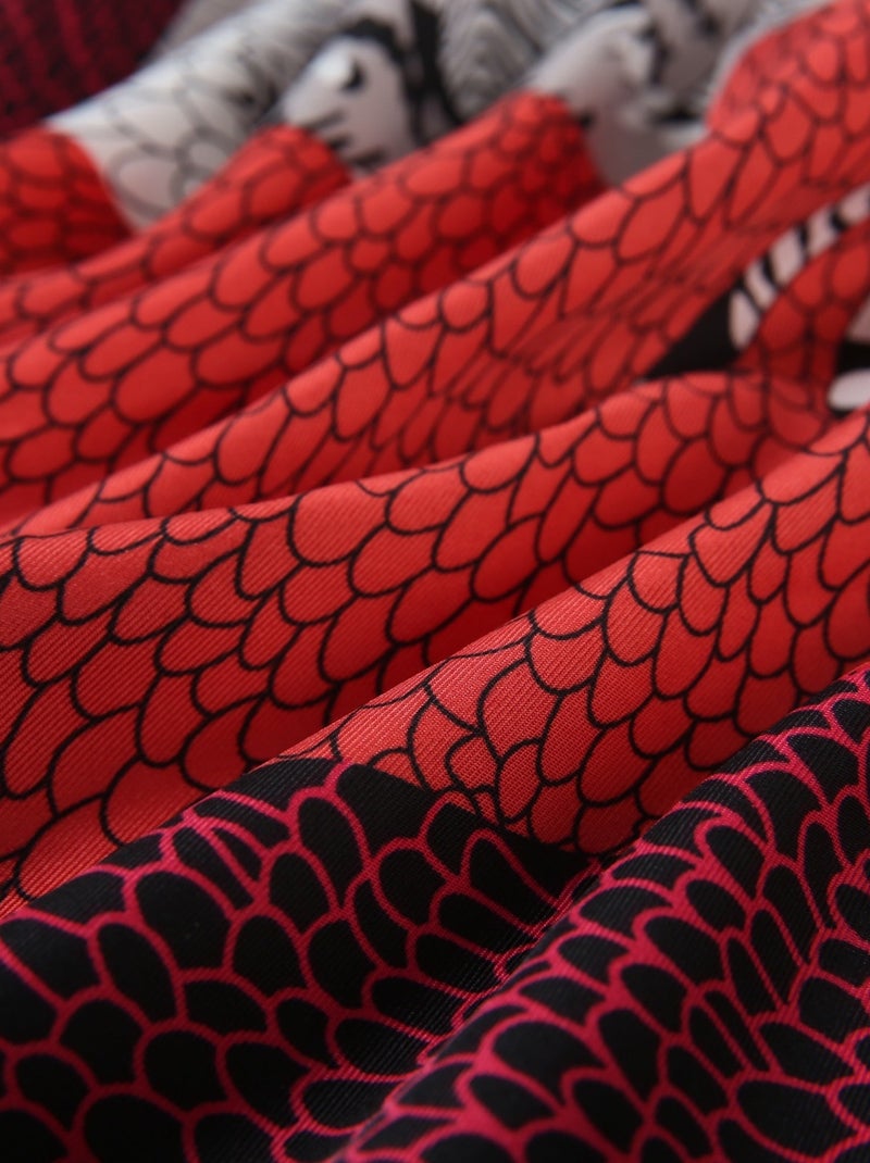 Grande carré di seta Snake Zoe Rosso - Kiabi
