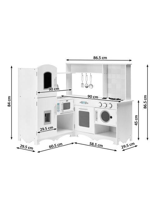 Grande cucina ad angolo legno con lavatrice Mamabrum - Kiabi