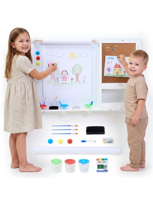 Grande lavagna parete bambini 90x60cm magnetica rotolo carta sughero mamabrum - Kiabi