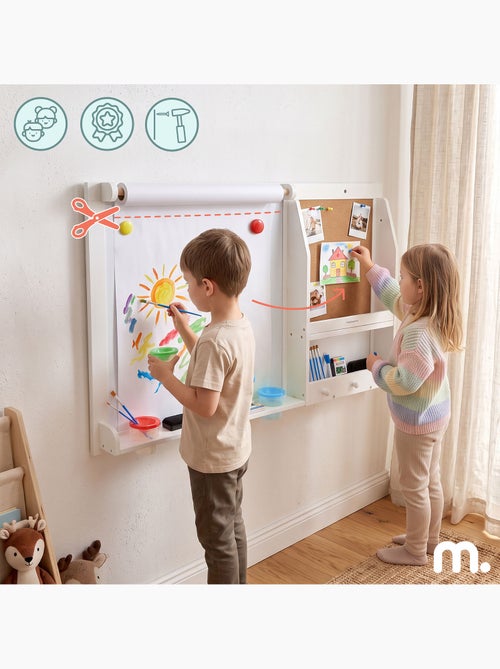 Grande lavagna parete bambini 90x60cm magnetica rotolo carta sughero mamabrum - Kiabi