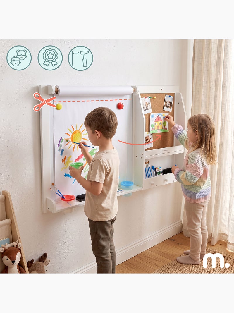 Grande lavagna parete bambini 90x60cm magnetica rotolo carta sughero mamabrum N/D - Kiabi