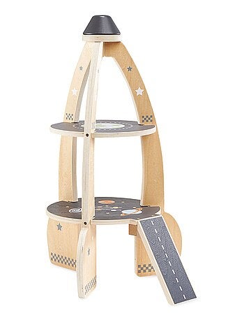 Grande razzo spaziale legno con garage e accessori Mamabrum
