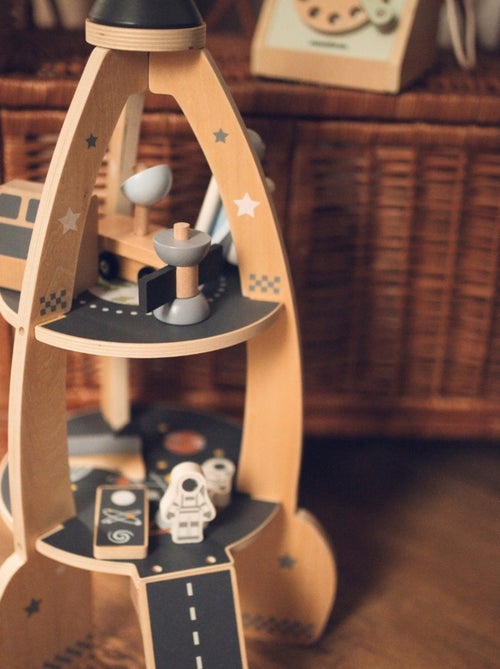 Grande razzo spaziale legno con garage e accessori Mamabrum - Kiabi