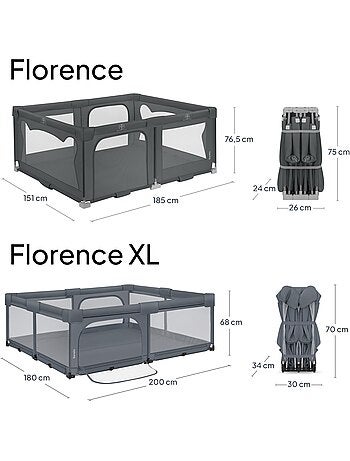 Grande recinto per bambini LIONELO Florence - Montaggio molto rapido - Spazio molto ampio - Borsa in
