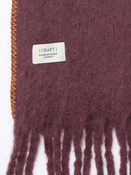 Grande sciarpa morbida con frange - Kiabi