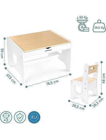 Grande set tavolo e sedie mamabrum per bambini dai 3 anni
