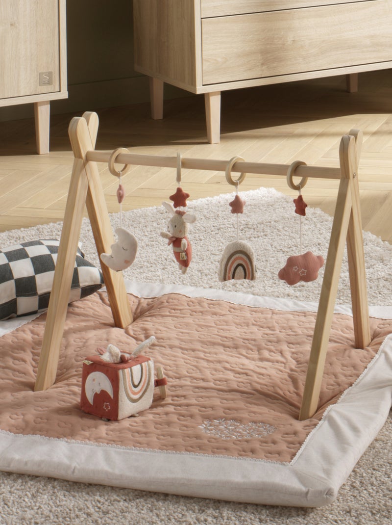 Grande tappeto da gioco in cotone - SAUTHON Bianco Rosa - Kiabi