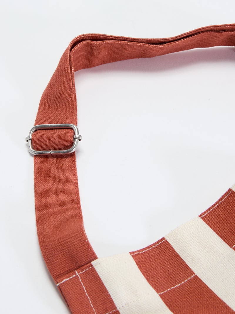 Grembiule a righe con tasca ricamata Beige - Kiabi