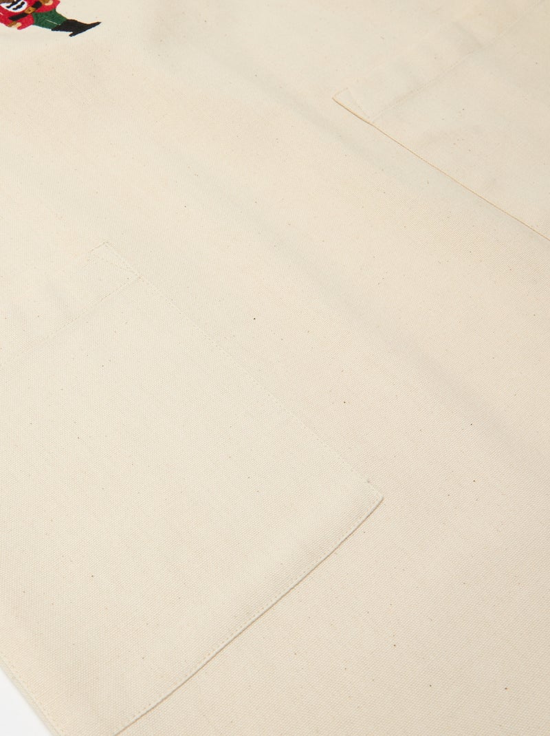 Grembiule adulto stampato Natale in cotone 94x69 cm Beige - Kiabi