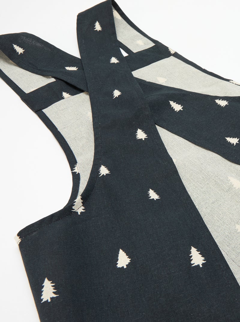 Grembiule adulto stampato Natale in cotone 94x69 cm Nero - Kiabi