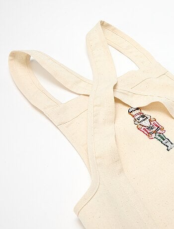 Grembiule bambino stampato Natale in cotone 55x49 cm