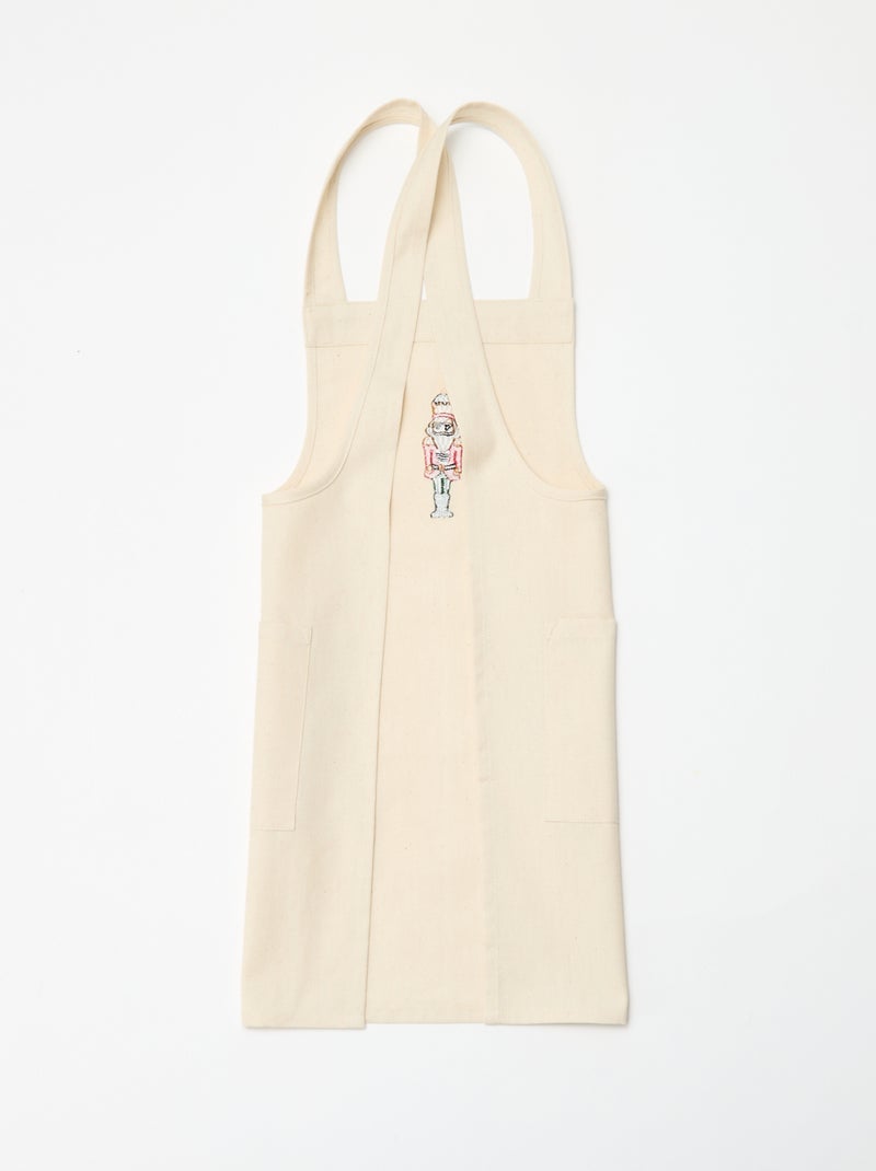 Grembiule bambino stampato Natale in cotone 55x49 cm Beige - Kiabi