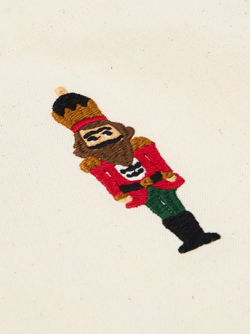 Grembiule bambino stampato Natale in cotone 55x49 cm Beige - Kiabi