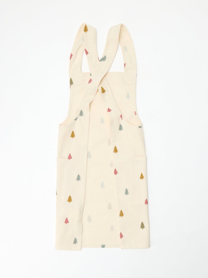 Grembiule bambino stampato Natale in cotone 55x49 cm Beige - Kiabi