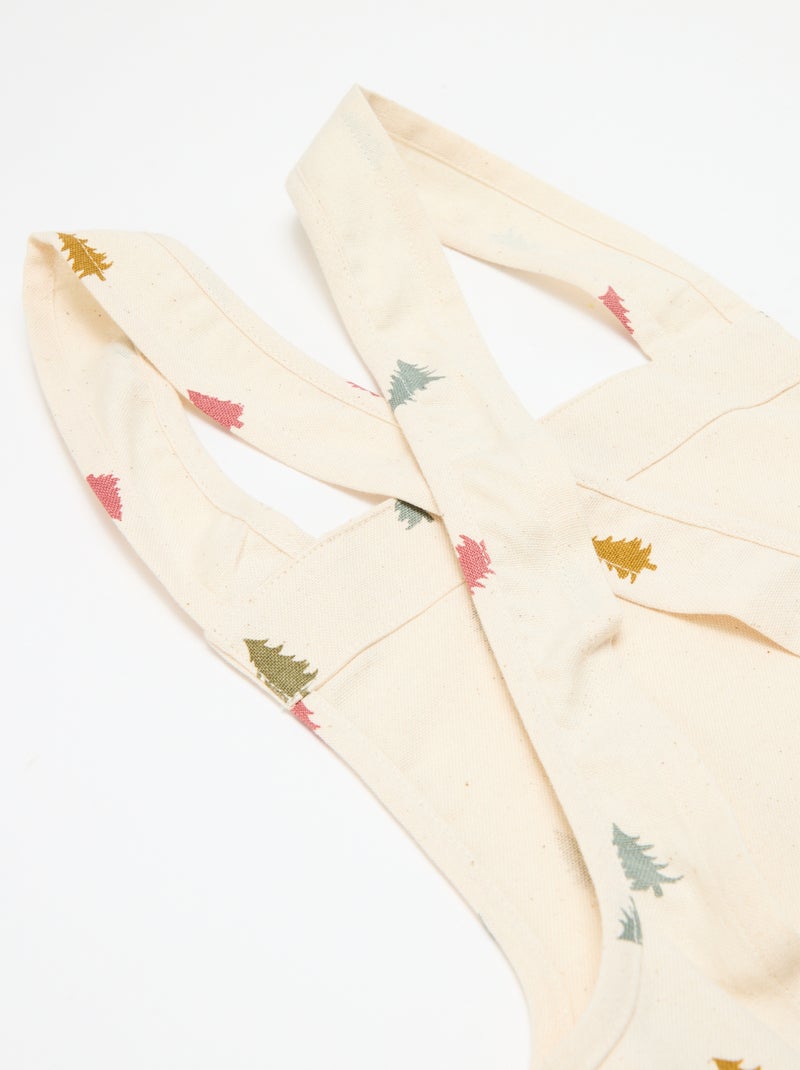 Grembiule bambino stampato Natale in cotone 55x49 cm Beige - Kiabi