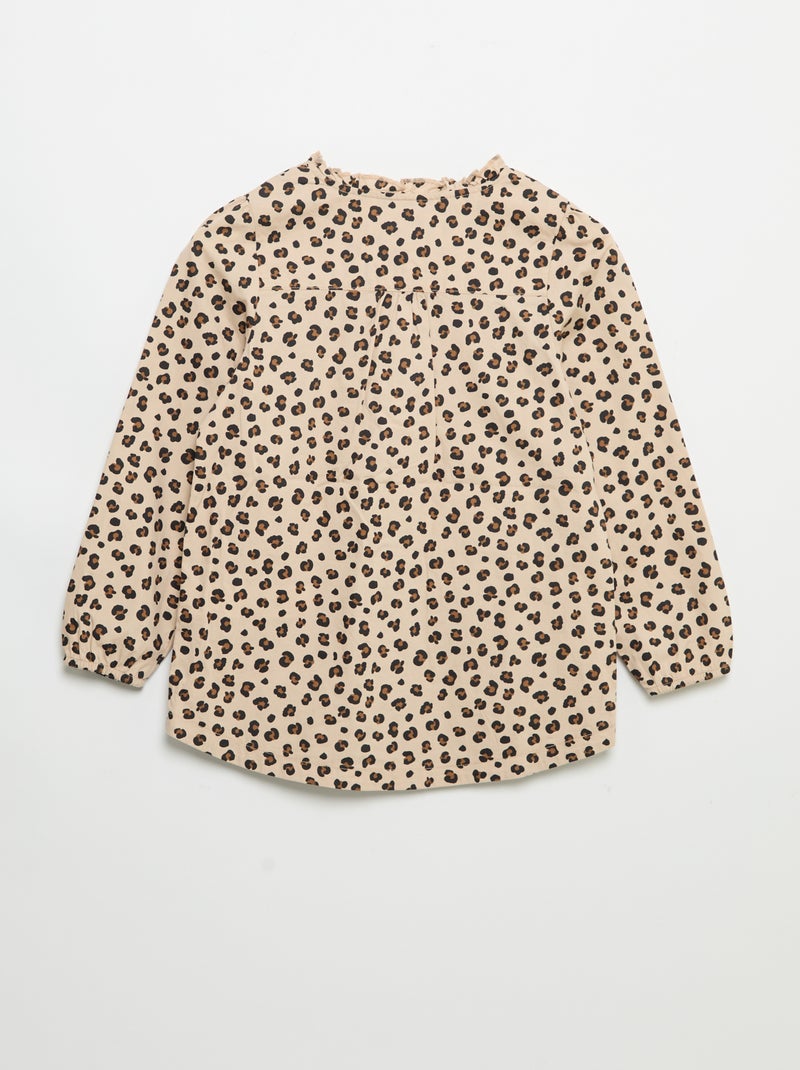 Grembiule con bottoni a pressione Beige - Kiabi