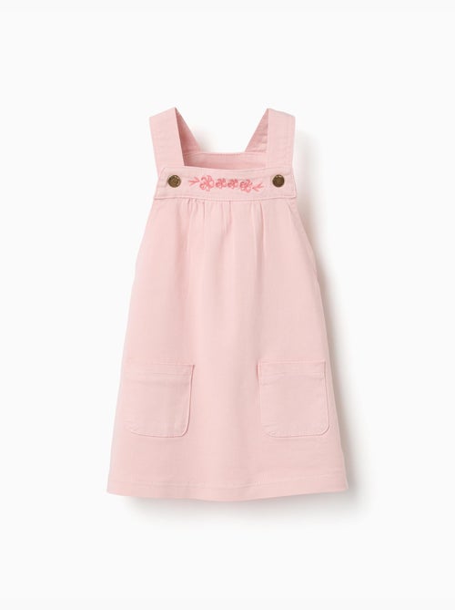 Grembiule in twill con fiori ricamati - Kiabi