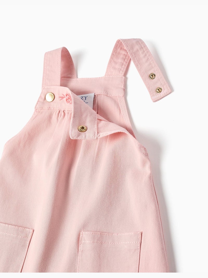 Grembiule in twill con fiori ricamati Rosa chiaro - Kiabi