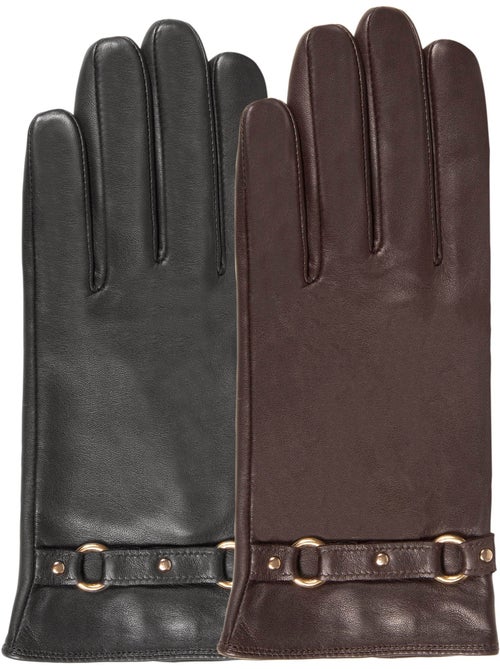 Guanti cuscinetti tattili in pelle di agnello pieno fiore - fodera in donna isotoner - Kiabi Guanti cuscinetti tattili in pelle di agnello pieno fiore - fodera in donna isotoner - Kiabi