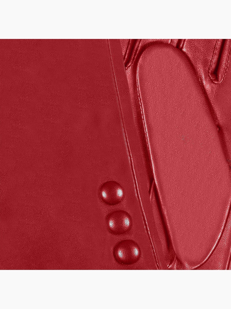 Guanti cuscinetti tattili in pelle di agnello pieno fiore - fodera in donna isotoner Rosso pomodoro - Kiabi