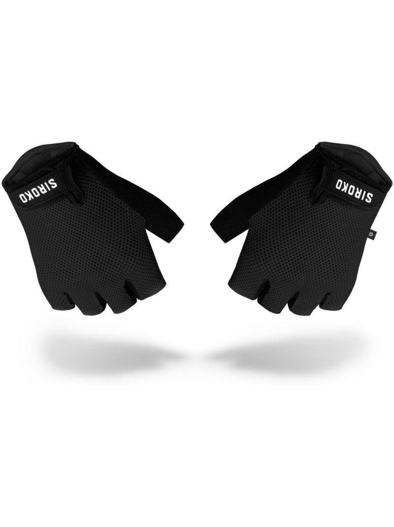 Guanti da ciclismo ciclismo uomo e donna aero Nero - Kiabi