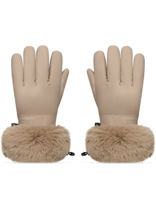 Guanti da sci retrò in pelliccia sintetica uomo e donna langlauf camel - Kiabi