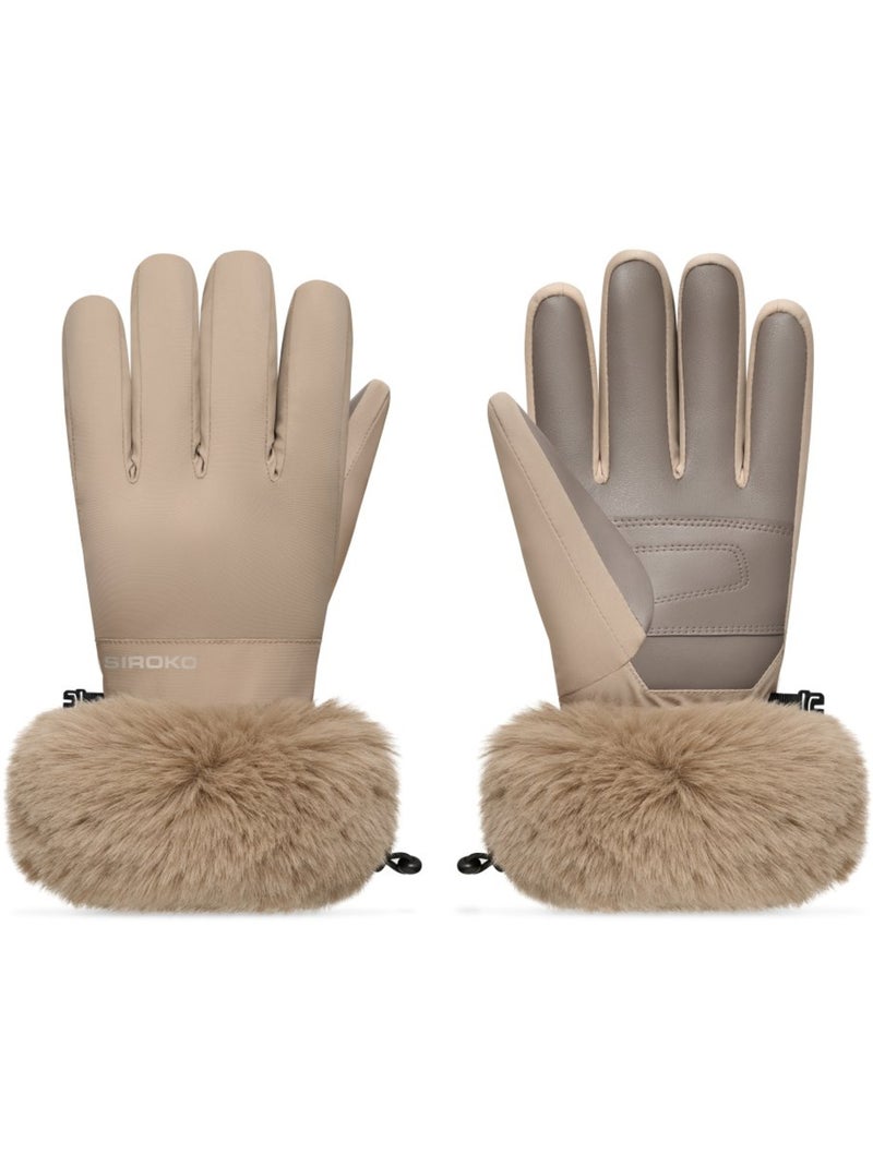 Guanti da sci retrò in pelliccia sintetica uomo e donna langlauf camel Beige - Kiabi