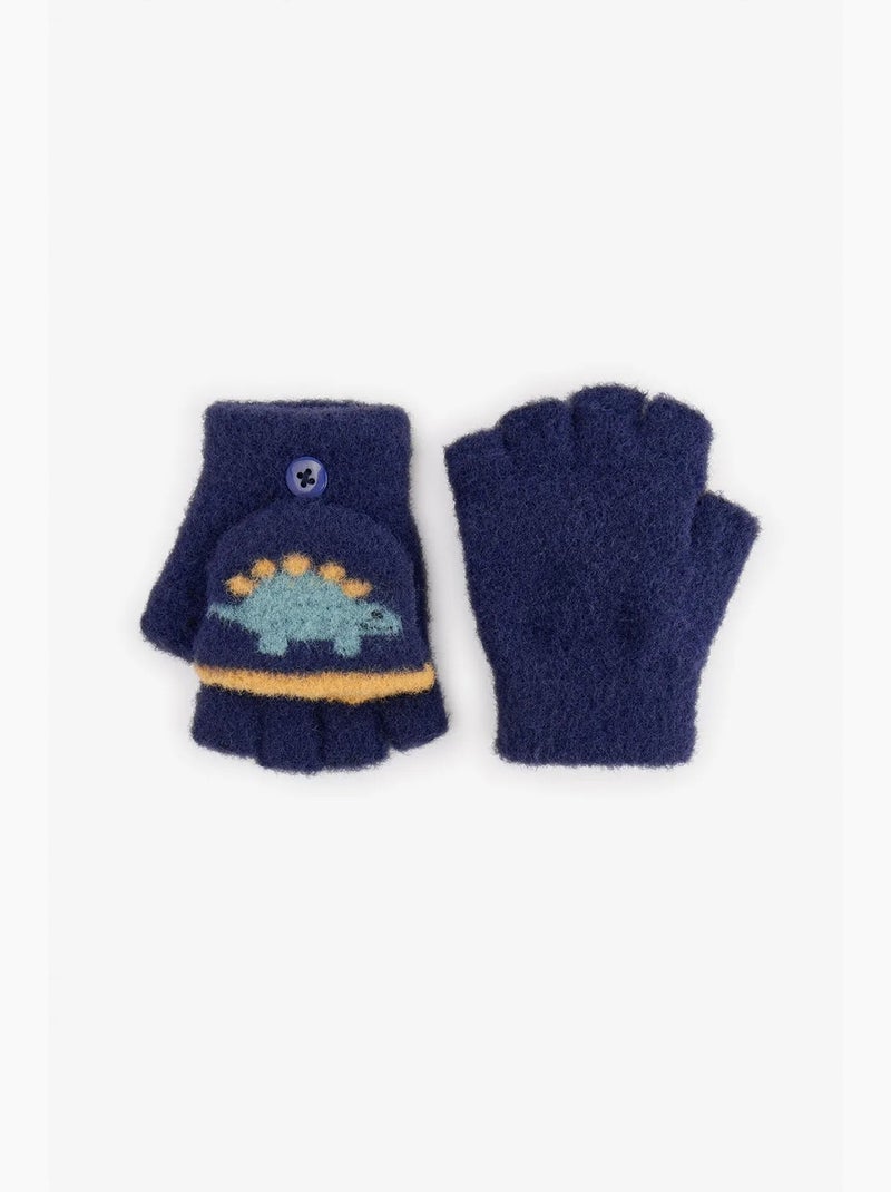 Guanti dinosauro da bambino penti Blu marino - Kiabi