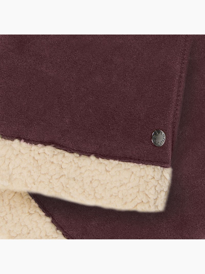 Guanti in pelle di capra scamosciata, con fodera in finta pelliccia donna Bordeaux - Kiabi