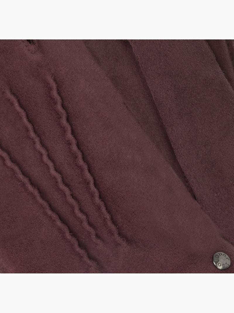 Guanti in pelle di capra scamosciata, con fodera in finta pelliccia donna isotoner Bordeaux - Kiabi