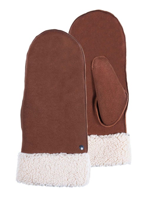 Guanti in pelle di capra scamosciata, con fodera in finta pelliccia donna Isotoner - Kiabi