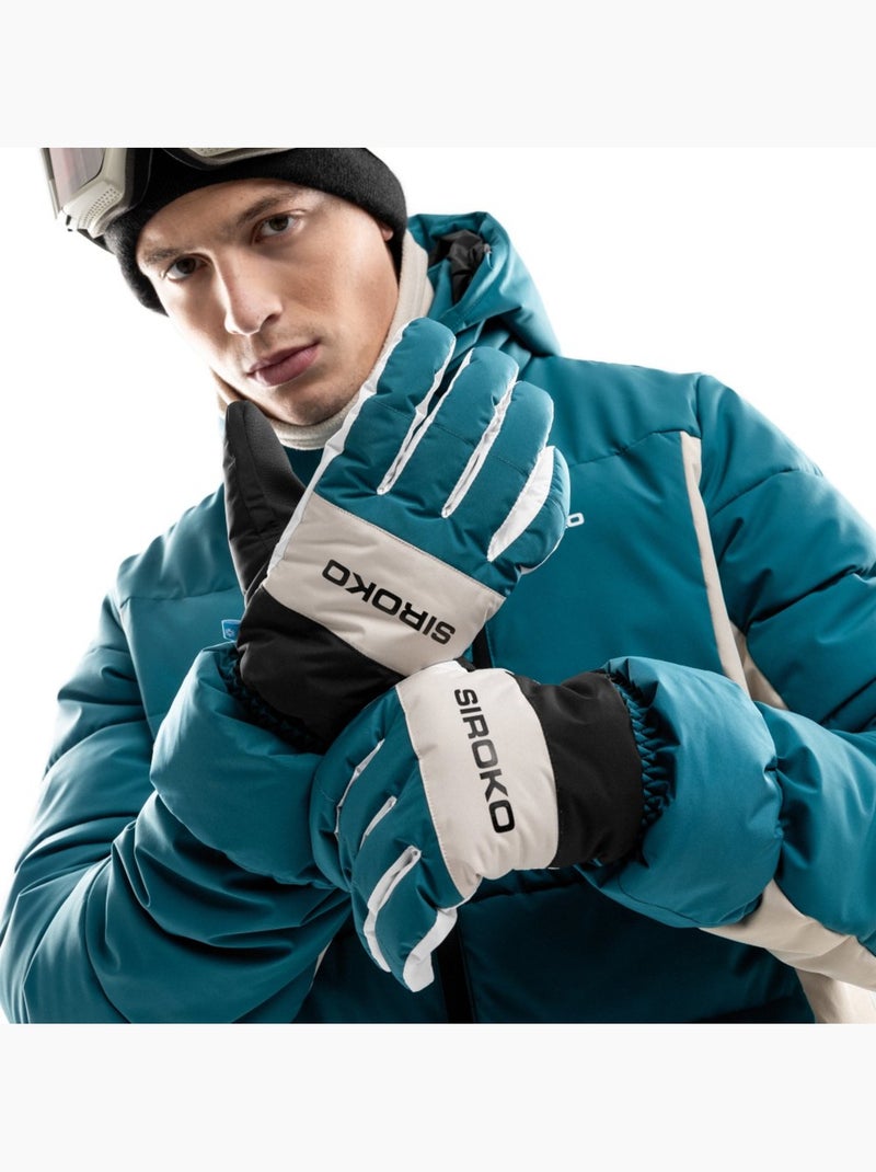 Guanti invernali da sci sport invernali uomo e donna misty green ducky Blu - Kiabi