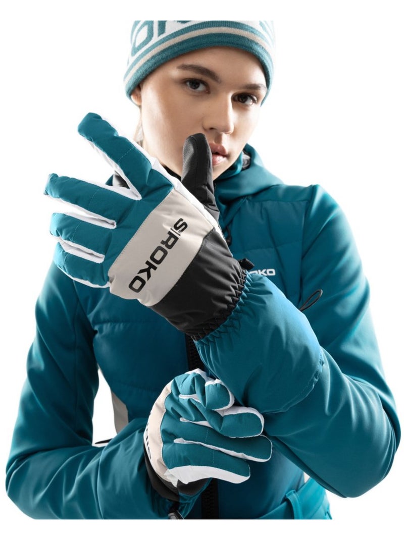 Guanti invernali da sci sport invernali uomo e donna misty green ducky Blu - Kiabi