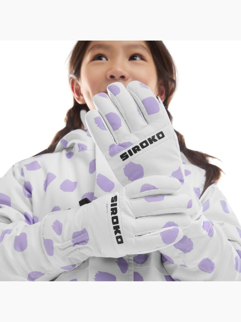 Guanti invernali snowboard e sci bambini sport invernali bambini e bambine doodl Bianco - Kiabi
