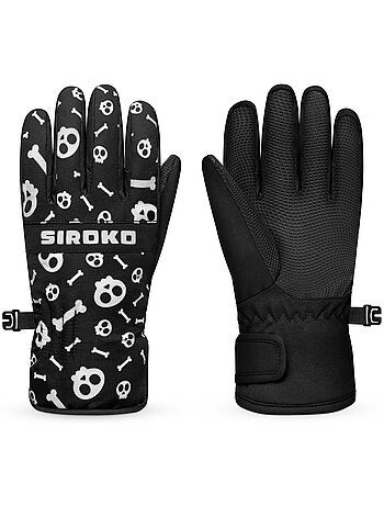 Guanti invernali snowboard e sci bambini sport invernali bambini e bambine skull