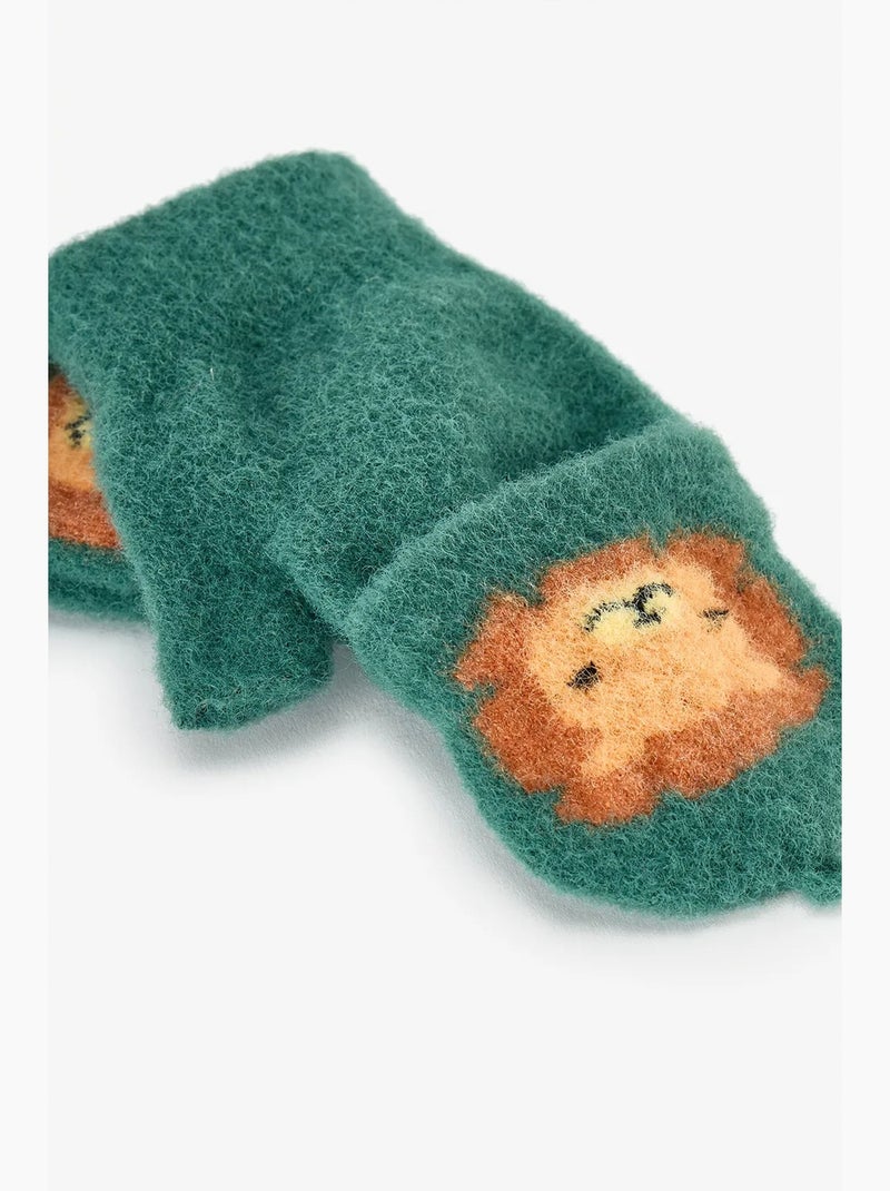 Guanti lion bambino penti Verde smeraldo - Kiabi