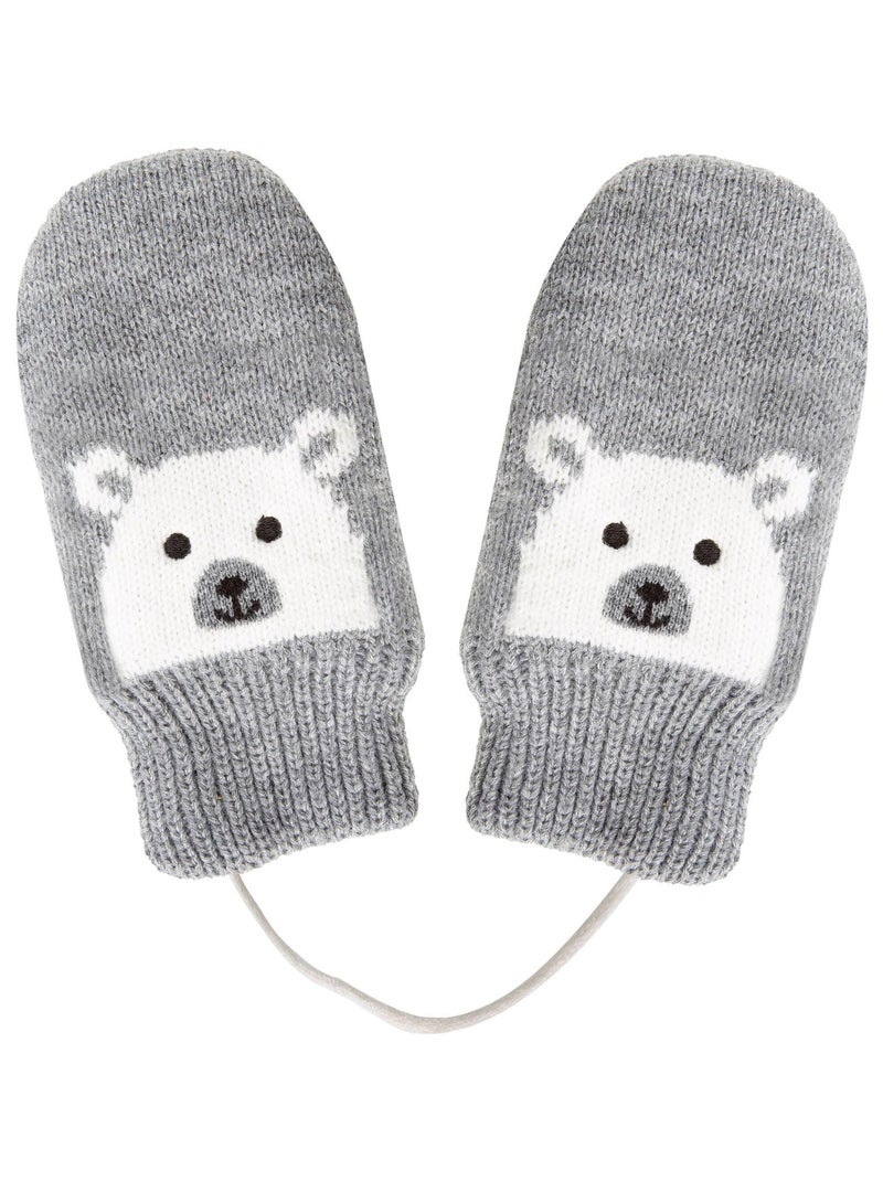 Guanti Motivo orso - foderato in pelliccia sintetica unisex bambino Isotoner Grigio grigio - Kiabi
