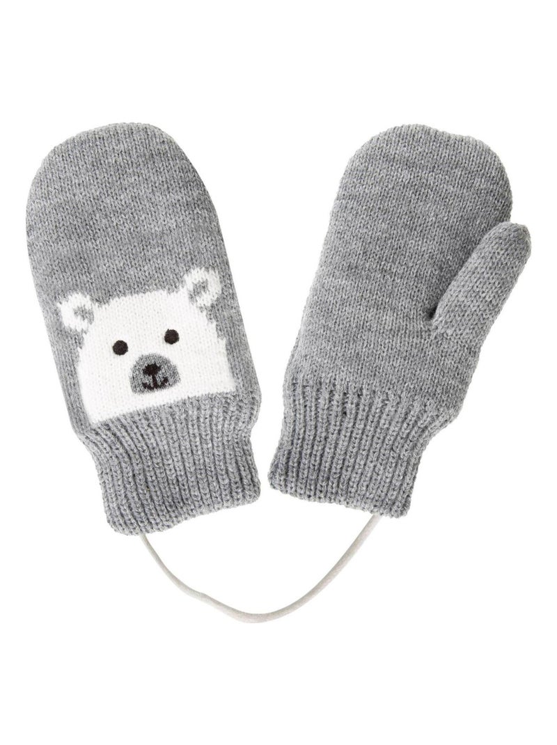 Guanti Motivo orso - foderato in pelliccia sintetica unisex bambino Isotoner Grigio grigio - Kiabi