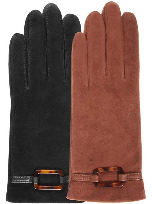 Guanti pelle di capra scamosciata - fodera di seta donna isotoner - Kiabi Guanti pelle di capra scamosciata - fodera di seta donna isotoner - Kiabi