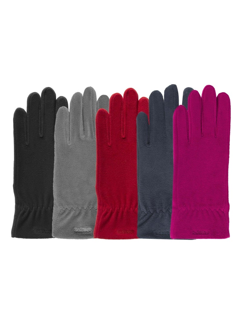 Guanti pile elasticizzato resistente all'acqua, sfoderato donna Isotoner Blu marino - Kiabi